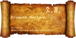 Krompek Mariann névjegykártya